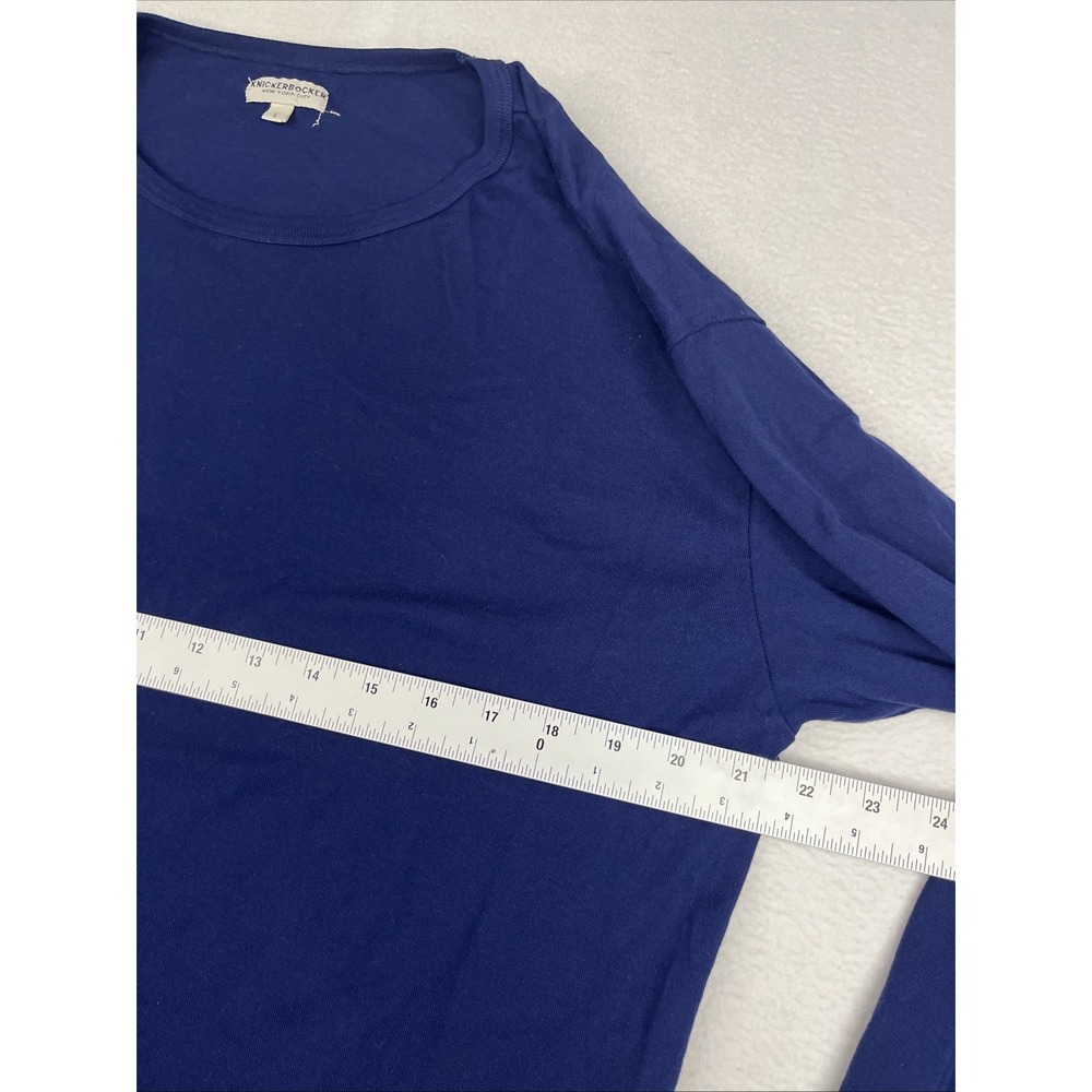 Knickerbocker NYC Long Sleeve T-Shirt Navy Basic Cotton Essential Mens L - Picture 5 of 7